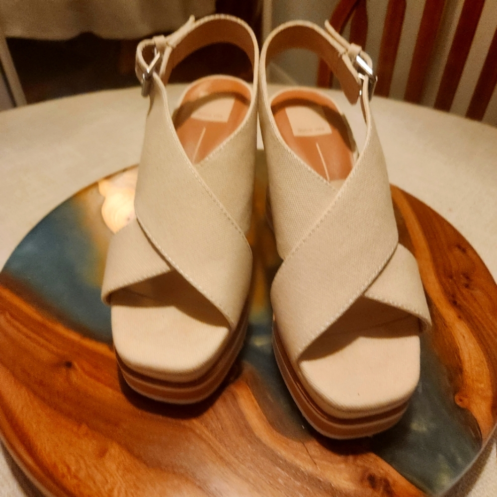 Dolce Vita Naturel Canvas Wedges - Odell
